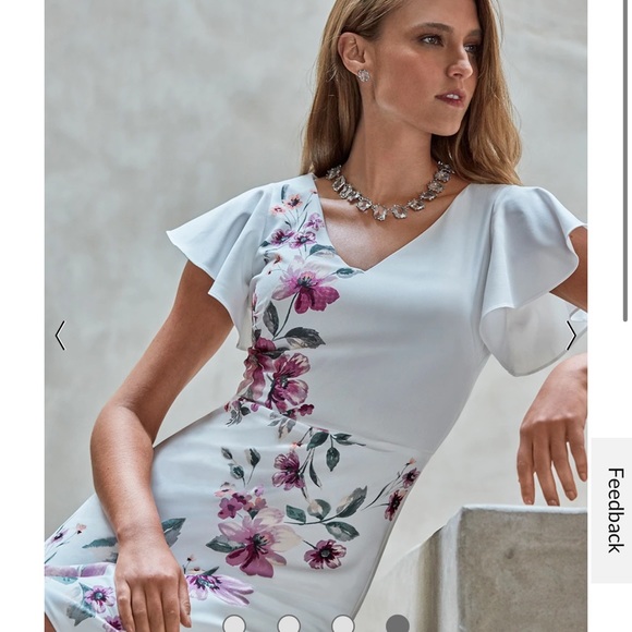 NWT WHITE HOUSE BLACK MARKET Floral A-Line Dress - Picture 2 of 6